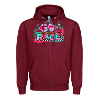 Burgundy go race Zipper Hoodie - AdoDesignShop