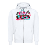 White go race Zipper Hoodie - AdoDesignShop