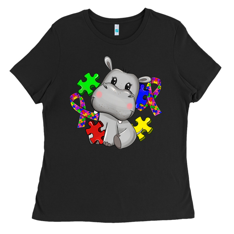 Autism Hippopotamus Ladies Tee by CowGirlArtShop | Teevron