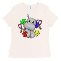 Bone autism hippopotamus Ladies Tee - CowGirlArtShop