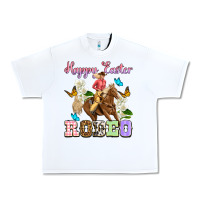 Happy Easter Rodeo Cowgirl Urban Heavy Tee | Teevron