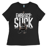 Black EMBRACE THE SUCK VINTAGE Ladies Tee - linhVisuals