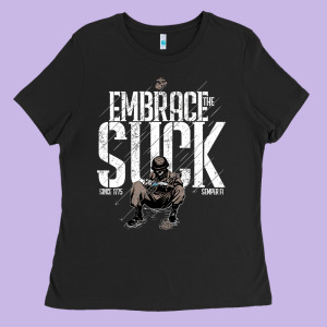 Embrace The Suck Vintage Ladies Tee Designed By Linhvisuals