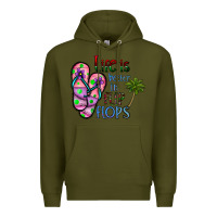 Army Green life is better İn flip flops Premium Hoodie - CowhideDigitalArt