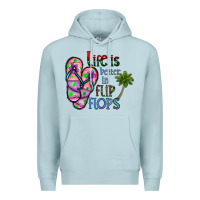 Blue Mist life is better İn flip flops Premium Hoodie - CowhideDigitalArt
