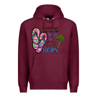 Burgundy life is better İn flip flops Premium Hoodie - CowhideDigitalArt