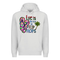 Dove Grey life is better İn flip flops Premium Hoodie - CowhideDigitalArt