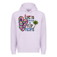 Lilac life is better İn flip flops Premium Hoodie - CowhideDigitalArt