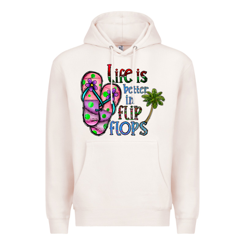 Life Is Better İn Flip Flops Premium Hoodie by CowhideDigitalArt | Teevron