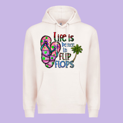 Life Is Better İn Flip Flops Premium Hoodie Designed By Cowhidedigitalart