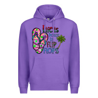Purple life is better İn flip flops Premium Hoodie - CowhideDigitalArt