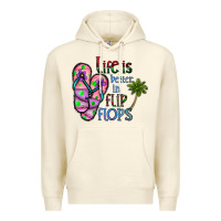 Sandshell life is better İn flip flops Premium Hoodie - CowhideDigitalArt