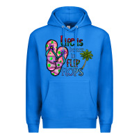 True Royal life is better İn flip flops Premium Hoodie - CowhideDigitalArt
