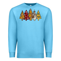 Ocean Blue leopard christmas trees Premium Sweatshirt - AdoDesignShop