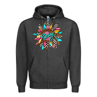 Charcoal Heather racing sunflower Zipper Hoodie - AdoDesignShop