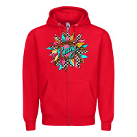 Red racing sunflower Zipper Hoodie - AdoDesignShop