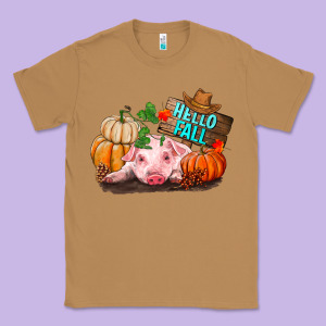 Hello Fall Pig Classic Tee Designed By Ranaportraitstore