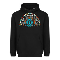 Black western turquoise aztec cowhide serape  rainbows Heavyweight Hoodie - AdoDesignShop