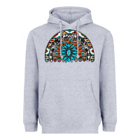 Heather Grey western turquoise aztec cowhide serape  rainbows Heavyweight Hoodie - AdoDesignShop