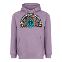 Lavender western turquoise aztec cowhide serape  rainbows Heavyweight Hoodie - AdoDesignShop