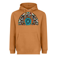 Meerkat western turquoise aztec cowhide serape  rainbows Heavyweight Hoodie - AdoDesignShop