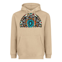 Mushroom western turquoise aztec cowhide serape  rainbows Heavyweight Hoodie - AdoDesignShop