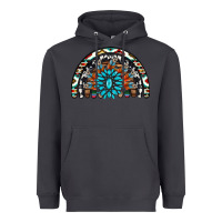 Smoke western turquoise aztec cowhide serape  rainbows Heavyweight Hoodie - AdoDesignShop