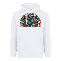 White western turquoise aztec cowhide serape  rainbows Heavyweight Hoodie - AdoDesignShop
