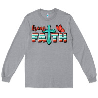 Heather Grey Have Faith Long Sleeve Tee - BundleAndBundleShop