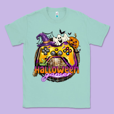 Halloween Gamer Classic Tee Designed By Cowgirlartshop