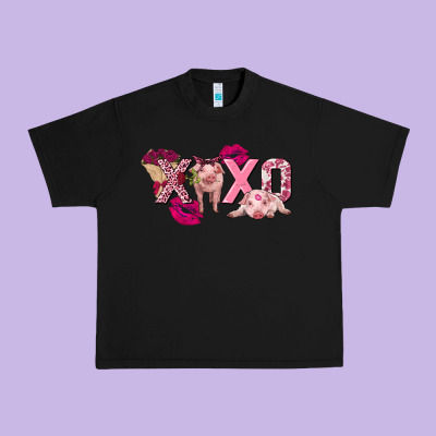 Valentine's Day Pig Xoxo Urban Heavy Tee Designed By Fadigitalartstudio