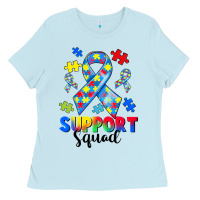 Baby Blue support squad autism Ladies Tee - CowGirlArtShop