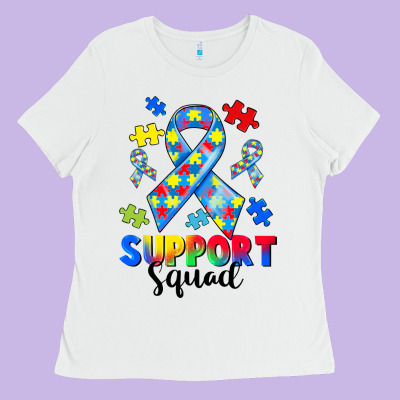 Support Squad Autism Ladies Tee Designed By Cowgirlartshop