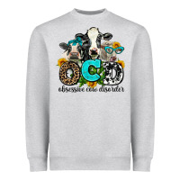 Heather Grey ocd obsessive cow disorder Heavyweight Sweatshirt - AdoDesignShop