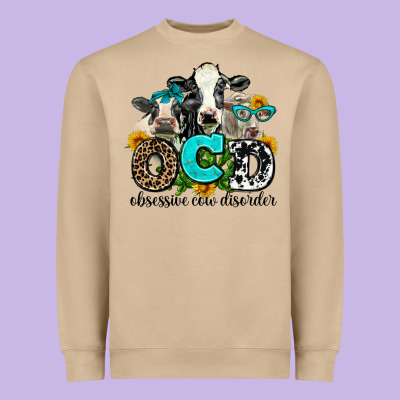 Ocd Obsessive Cow Disorder Heavyweight Sweatshirt Designed By Adodesignshop