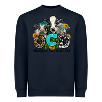 Navy ocd obsessive cow disorder Heavyweight Sweatshirt - AdoDesignShop