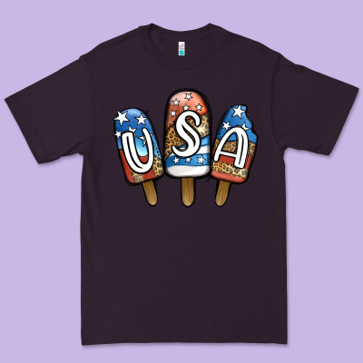 Usa Patriotic Leopard Popsicles Premium Tee Designed By Jasminsmagicworld