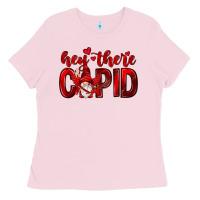 Bubblegum Pink Hey there Cupid Valentine's Day Ladies Tee - HowdyJamesFarm