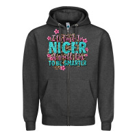 Charcoal Heather i'll try to be nicer if you'll try ti be smarter Zipper Hoodie - AdoDesignShop