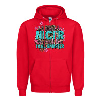 Red i'll try to be nicer if you'll try ti be smarter Zipper Hoodie - AdoDesignShop