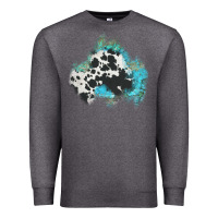 Charcoal Heather cowhide turquoise patch Premium Sweatshirt - AdoDesignShop