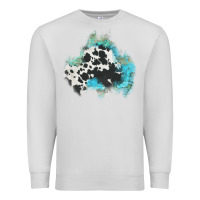 Dove Grey cowhide turquoise patch Premium Sweatshirt - AdoDesignShop