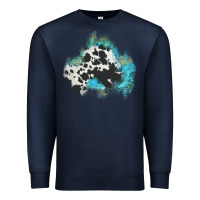 Navy cowhide turquoise patch Premium Sweatshirt - AdoDesignShop