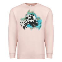 Pale Pink cowhide turquoise patch Premium Sweatshirt - AdoDesignShop