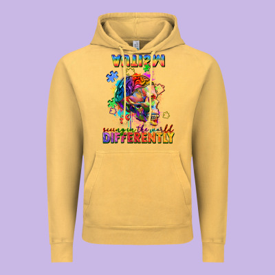 Autism Seeing In The World Differently Vintage Hoodie Designed By Fadigitalartstudio
