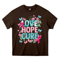 Chocolate Brown Love hope cure cancer Awareness Heavy Core Tee - HowdyJamesFarm