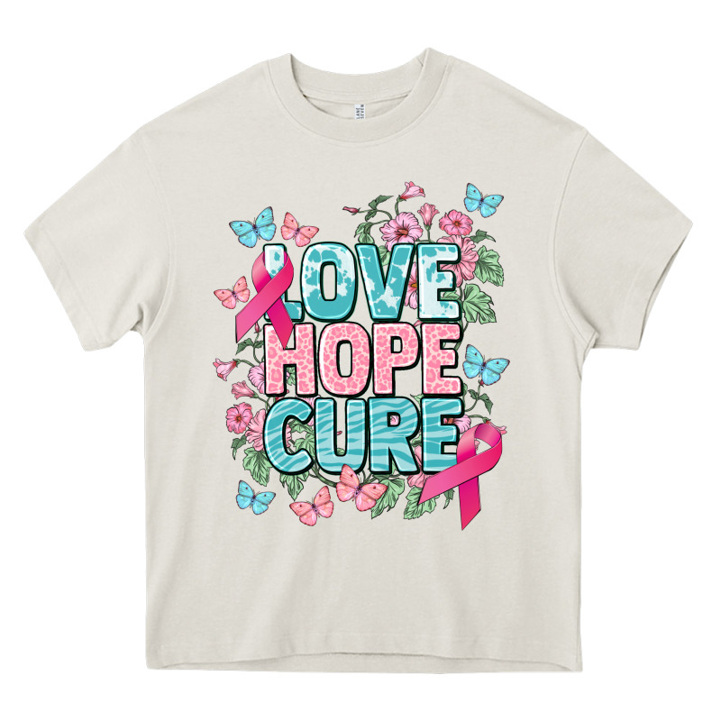 Love Hope Cure Cancer Awareness Heavy Core Tee by HowdyJamesFarm | Teevron