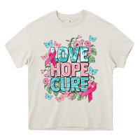 Cream Love hope cure cancer Awareness Heavy Core Tee - HowdyJamesFarm