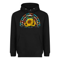 Black western sunflowers aztec leopard serape  rainbows Heavyweight Hoodie - AdoDesignShop