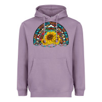 Lavender western sunflowers aztec leopard serape  rainbows Heavyweight Hoodie - AdoDesignShop